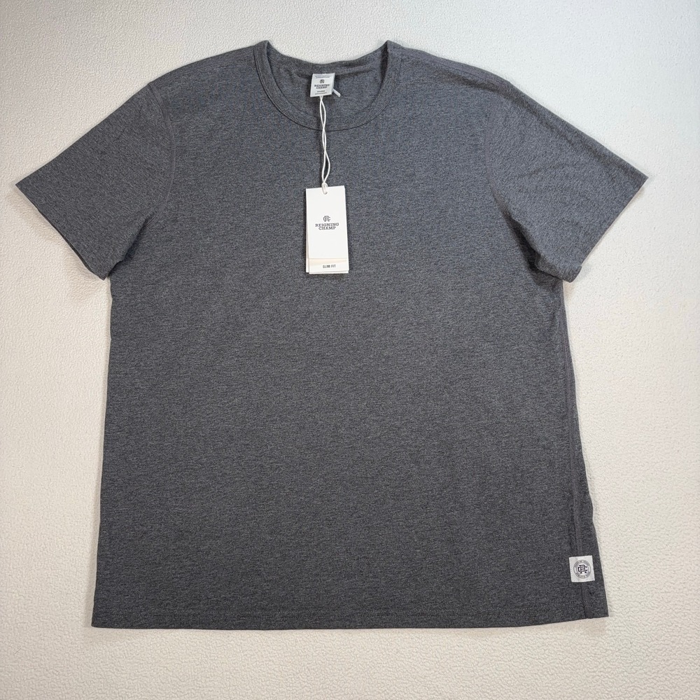 NEW Reigning Champ‎ Lightweight Jersey T-Shirt Men's XL Gray Slim Fit RC-1511
